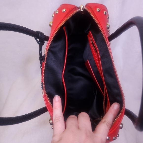 Kate Spade Madison Avenue Stewart Red Carpet Leather Studded Mega Lane Rare Bag - Picture 10 of 16